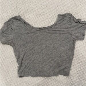 plain grey crop top